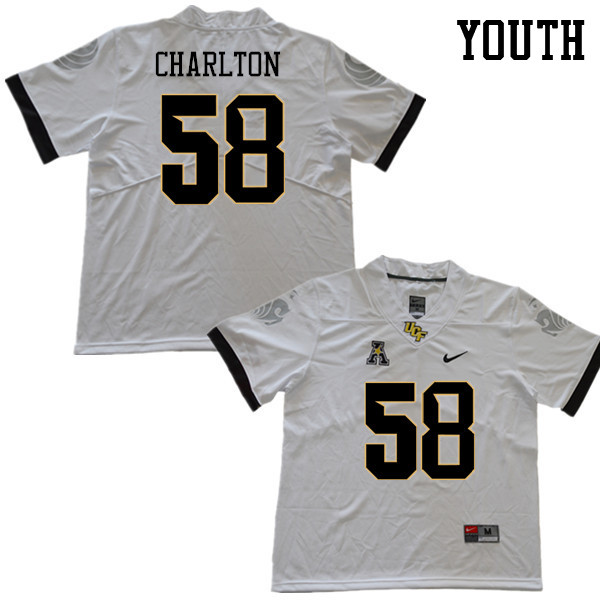 Youth #58 Randy Charlton UCF Knights College Football Jerseys Sale-White - Click Image to Close